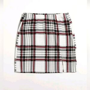 Women's Unity Plus Slit Hem Plaid Skirt